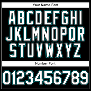 Custom Black White-Teal Performance Vapor Golf Polo Shirt