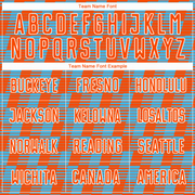 Custom Orange Sky Blue-White Line Sublimation Soccer Uniform Jersey