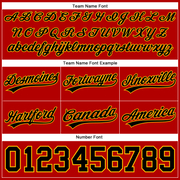 Custom Red Black-Gold Authentic Throwback Basketball Shorts