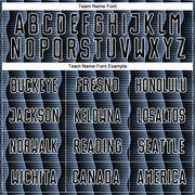 Custom Black Light Blue-White Geometric Shape Sublimation Soccer Uniform Jersey