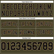 Custom Olive Black-Old Gold Authentic Throwback Salute To Service Basketball Shorts