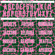 Custom Green Pink-White Abstract Network Splash Sublimation Soccer Uniform Jersey