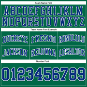 Custom Kelly Green Royal-White Authentic Throwback Basketball Shorts