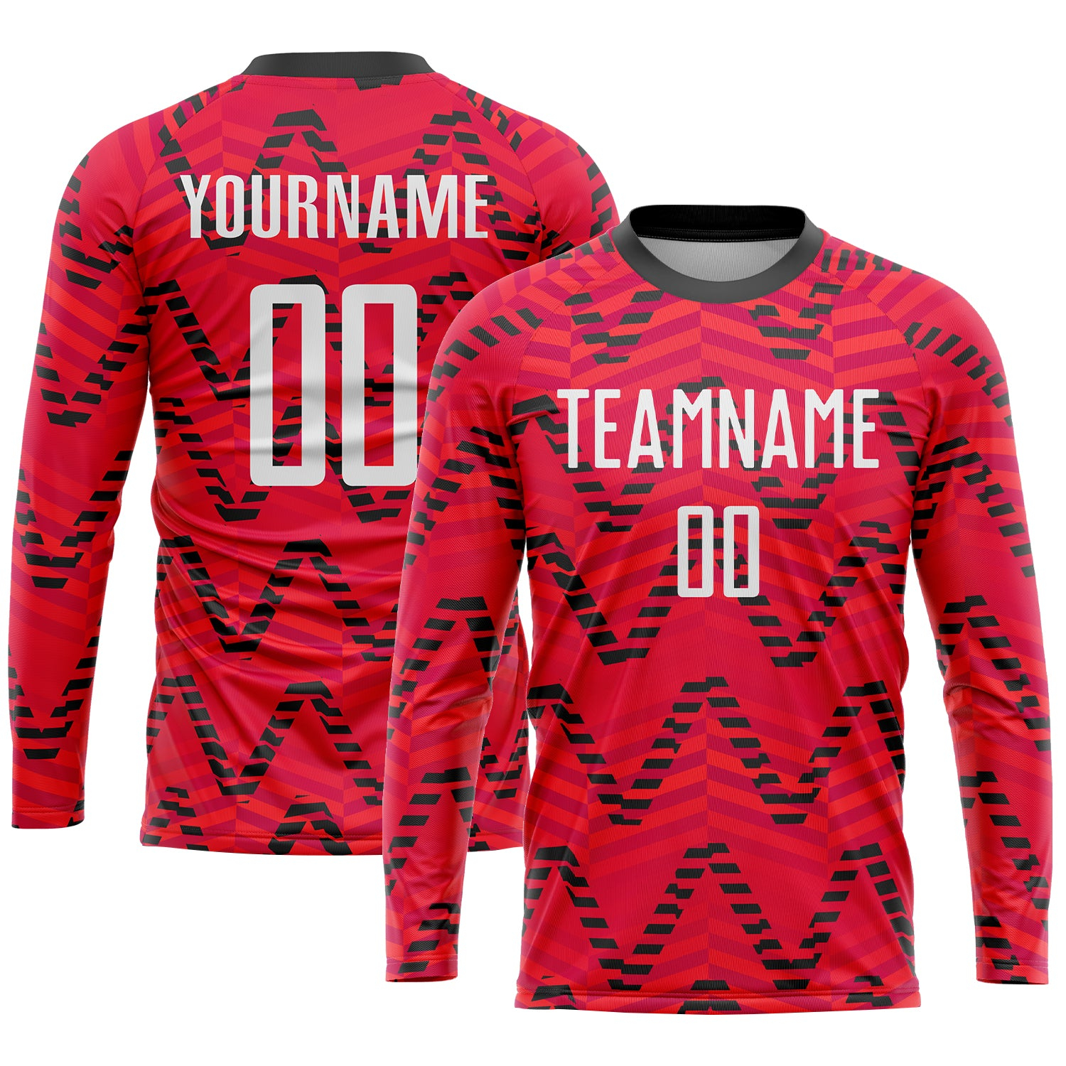 Custom Red White-Black Sublimation Soccer Uniform Jersey