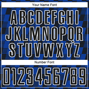 Custom Black Thunder Blue-White Line Sublimation Soccer Uniform Jersey