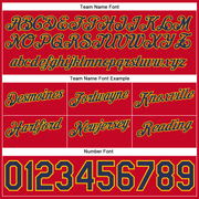 Custom Red Navy-Gold Authentic Throwback Basketball Shorts