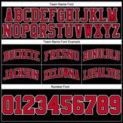 Custom Black White Pinstripe Red-White Authentic Basketball Shorts