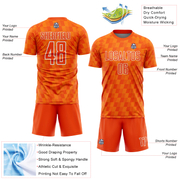 Custom Orange Bay Orange-White Line Sublimation Soccer Uniform Jersey