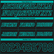 Custom Black Aqua Pinstripe Fade Fashion Authentic Basketball Shorts