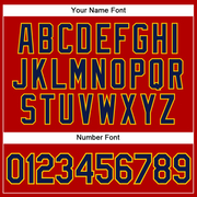 Custom Red Navy-Yellow Performance Vapor Golf Polo Shirt