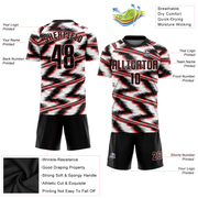 Custom White Black-Red Sublimation Soccer Uniform Jersey