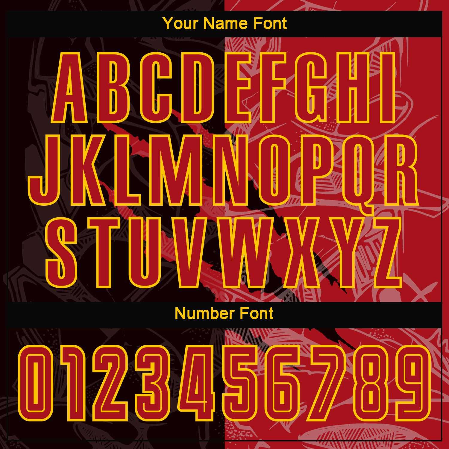 Custom Graffiti Pattern Red-Gold Sublimation Soccer Uniform Jersey