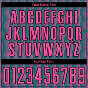 Custom Teal Pink-Black Geometric Shape Sublimation Soccer Uniform Jersey