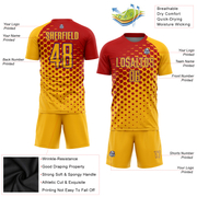 Custom Gold Red-Purple Sublimation Soccer Uniform Jersey