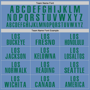 Custom Light Blue Kelly Green Performance Golf Polo Shirt