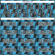 Custom Black Sky Blue-White Line Sublimation Soccer Uniform Jersey