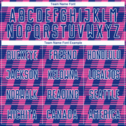 Custom Royal Pink-White Line Sublimation Soccer Uniform Jersey