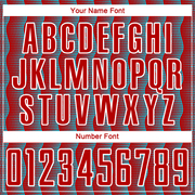 Custom Red Lakes Blue-White Geometric Shape Sublimation Soccer Uniform Jersey