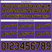 Custom Purple Black Pinstripe Black-Gold Authentic Basketball Shorts