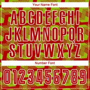 Custom Red Neon Green-White Line Sublimation Soccer Uniform Jersey