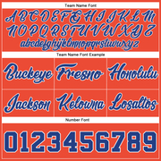 Custom Orange Royal-White Authentic Throwback Basketball Shorts