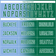 Custom Kelly Green Light Blue-White Gradient Line Sublimation Soccer Uniform Jersey