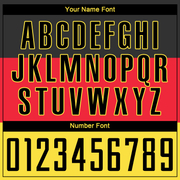 Custom Red Black-Gold Sublimation German Flag Soccer Uniform Jersey