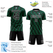 Custom Black Kelly Green-White Line Sublimation Soccer Uniform Jersey