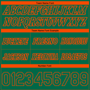 Custom Kelly Green Orange Pinstripe Fade Fashion Authentic Basketball Shorts