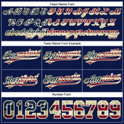 Custom Navy Vintage USA Flag Maroon-Cream Authentic Basketball Shorts