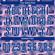 Custom Royal Light Pink-White Line Sublimation Soccer Uniform Jersey