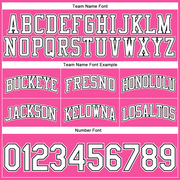 Custom Pink White Pinstripe White-Black Authentic Basketball Shorts