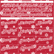 Custom Red White 3D Christmas Snowflakes Performance Golf Polo Shirt