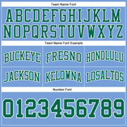 Custom Light Blue Kelly Green-White Authentic Throwback Basketball Shorts