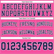 Custom Pink Navy-White Authentic Throwback Basketball Shorts