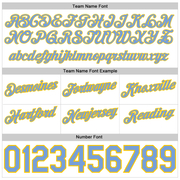 Custom White Light Blue-Gold Authentic Throwback Basketball Shorts