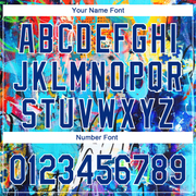 Custom Graffiti Pattern Royal-White 3D Performance Golf Polo Shirt