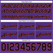 Custom Purple Black Pinstripe Black-Orange Authentic Basketball Shorts