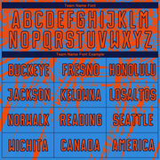 Custom Powder Blue Orange-Navy Sublimation Soccer Uniform Jersey