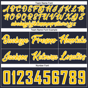 Custom Navy Gold-White Authentic Throwback Basketball Shorts