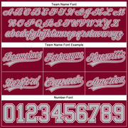 Custom Maroon Gray-White Authentic Throwback Basketball Shorts