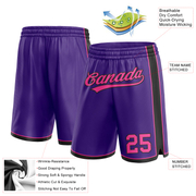 Custom Purple Pink-Black Authentic Basketball Shorts