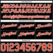 Custom Black White Pinstripe Orange-White Authentic Basketball Shorts