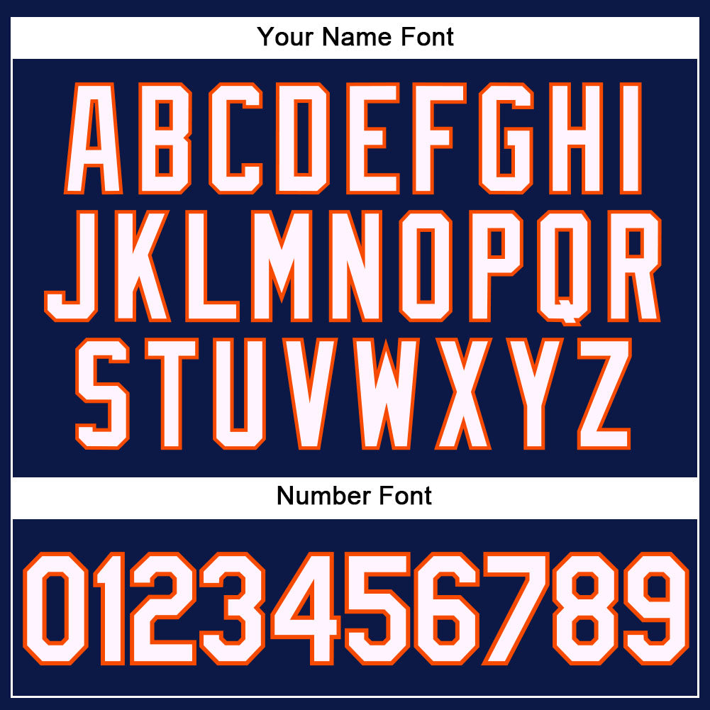 Custom Navy White-Orange Performance Vapor Golf Polo Shirt