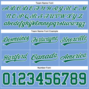 Custom Light Blue Kelly Green-White Authentic Throwback Basketball Shorts