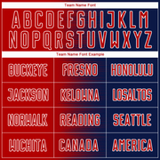 Custom Navy Red-White Gradient Line Sublimation Soccer Uniform Jersey