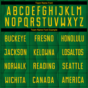 Custom Kelly Green Gold Sublimation Soccer Uniform Jersey