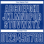 Custom Royal White Geometric Shape Sublimation Soccer Uniform Jersey