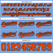 Custom Light Blue Orange-Black Authentic Throwback Basketball Shorts