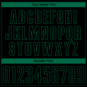 Custom Black Kelly Green Pinstripe Fade Fashion Sublimation Soccer Uniform Jersey